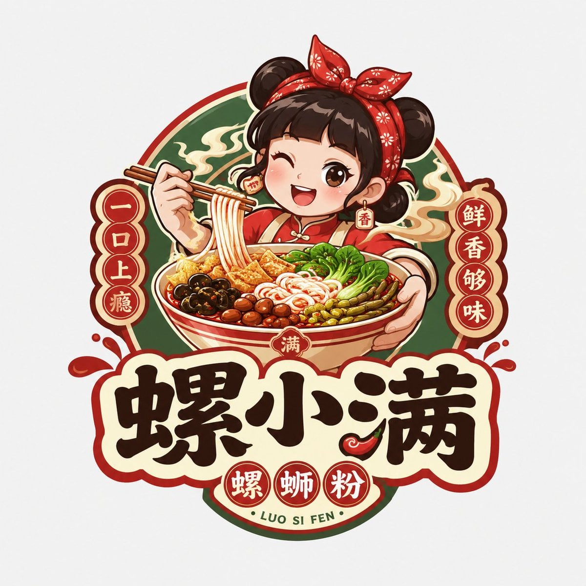 国风美食角色徽章Logo设计 | 餐饮品牌IP形象与国潮Logo定制