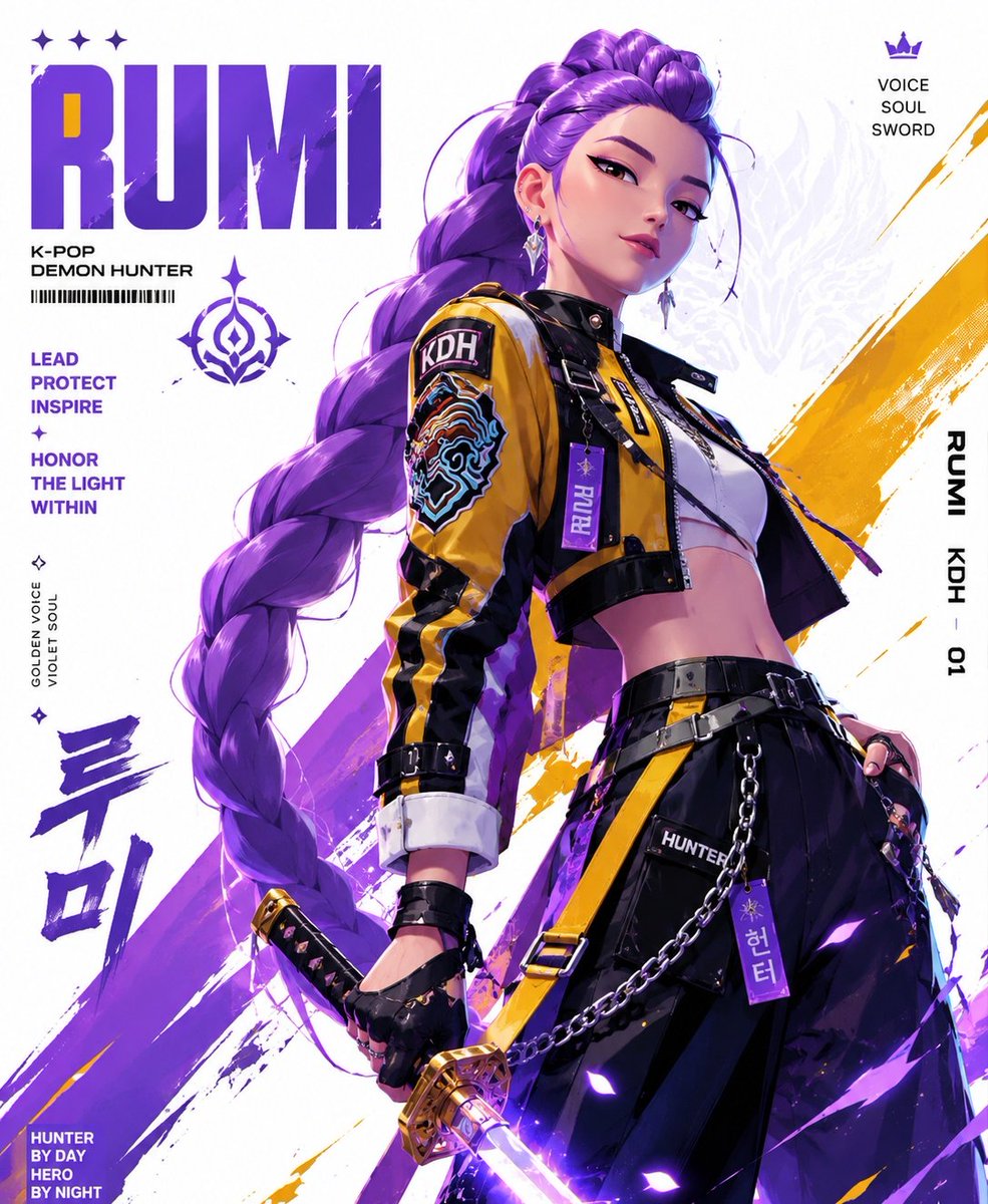 鲁米Kpop恶魔猎人风格化插图设计教程