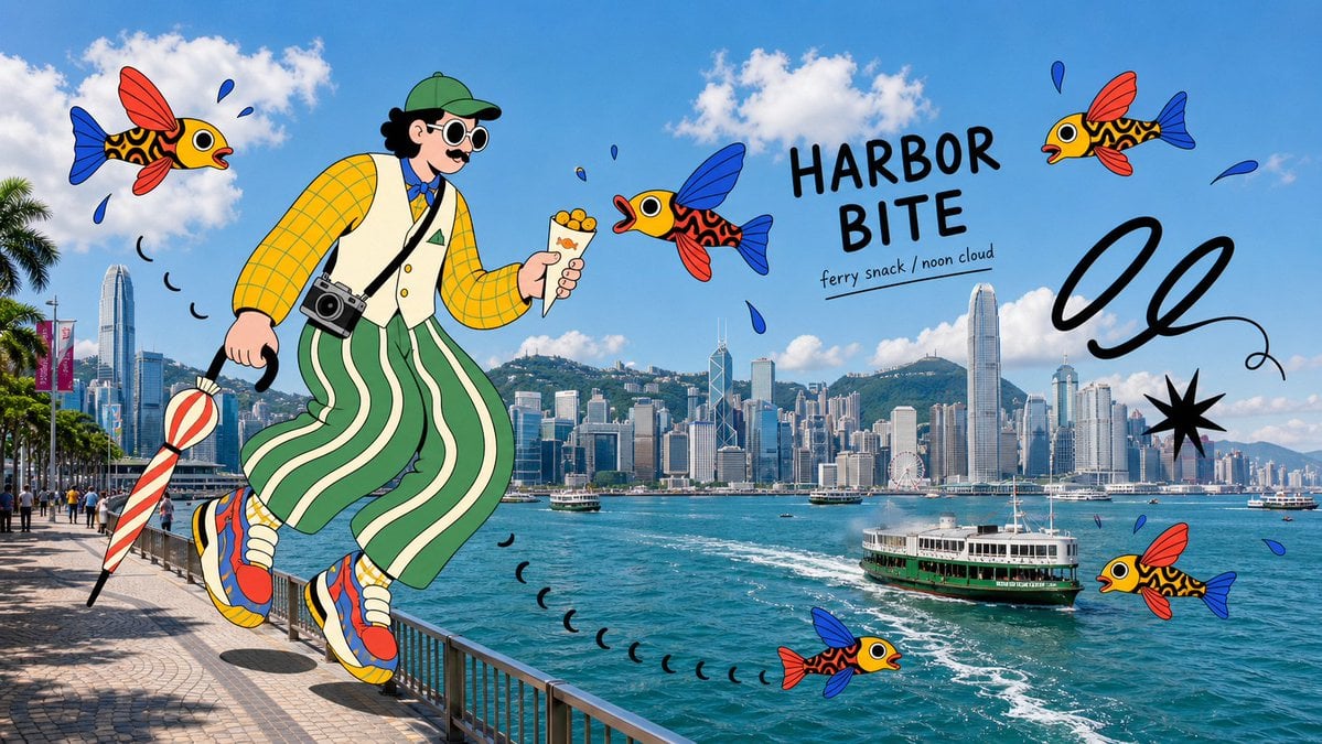Create an image in the "Surreal Fish Doodle Landmark Phot... 变体图第2张 - 绘词工坊