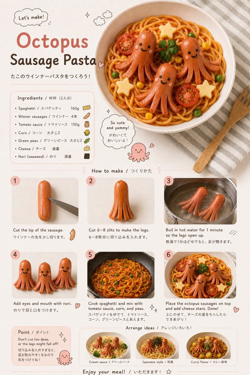 Create a realistic children’s food-art recipe infographic... 变体图第3张 - 绘词工坊