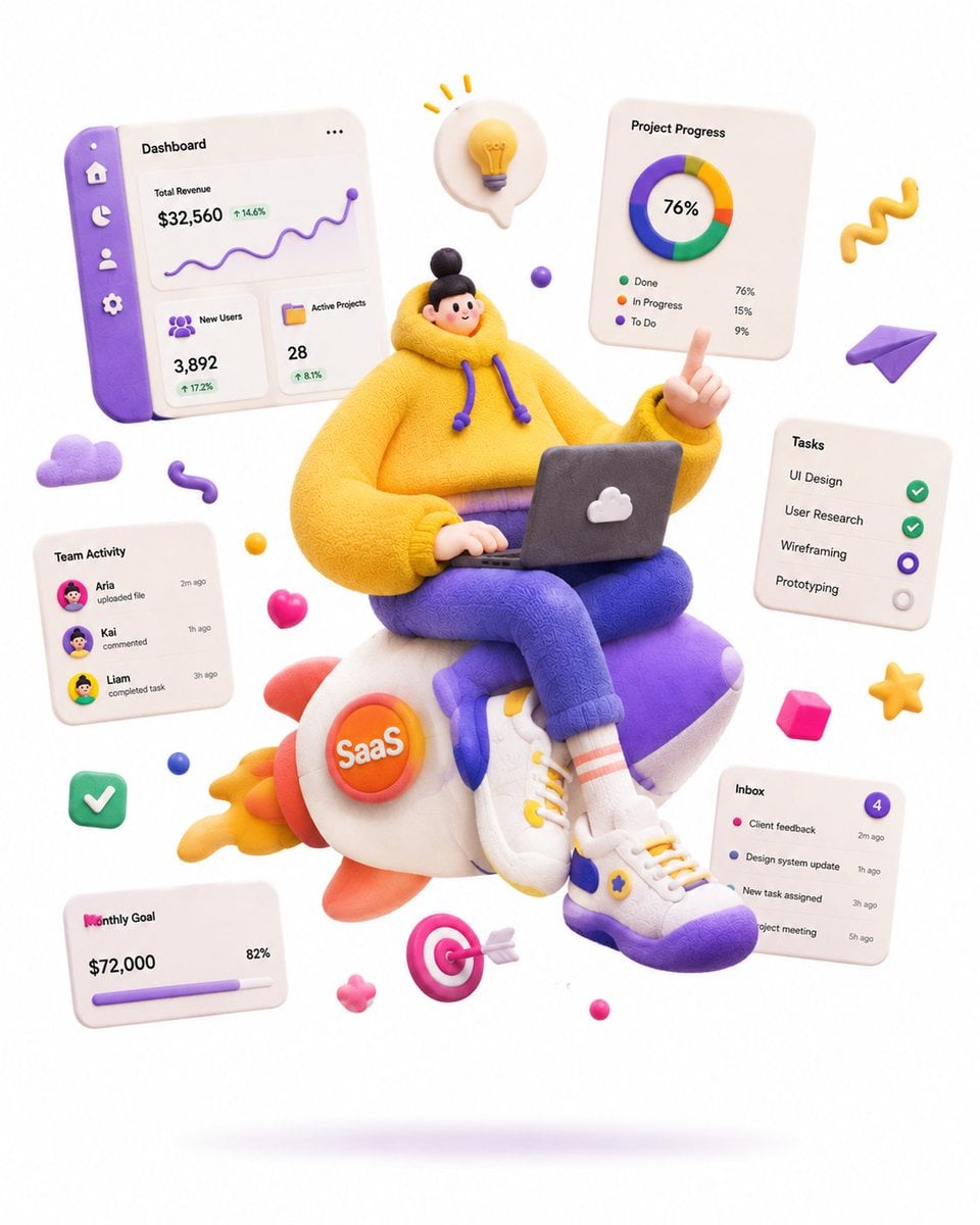 A complete single 3D illustration, exaggerated artistic e... 变体图第3张 - 绘词工坊