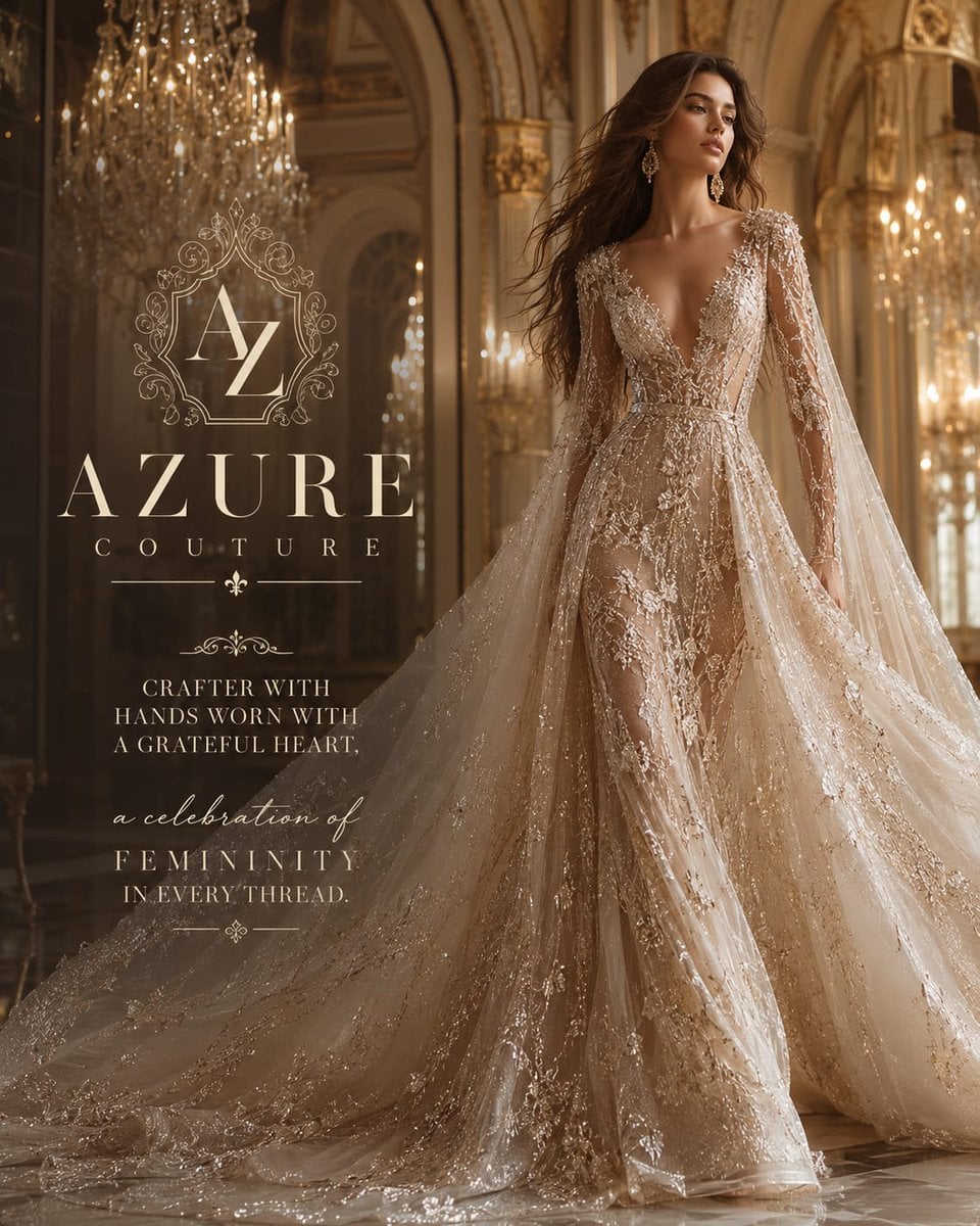 Luxury haute couture bridal fashion campaign inspired by ... 变体图第3张 - 绘词工坊