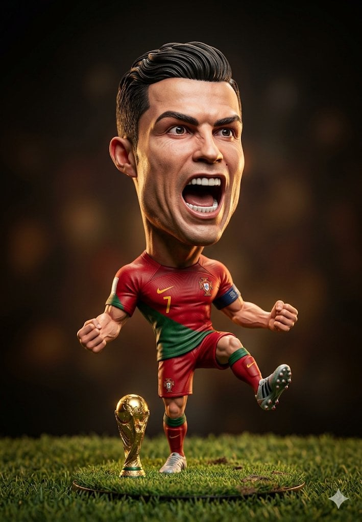 A hyper-detailed 3D caricature figurine of a legendary po... 变体图第2张 - 绘词工坊
