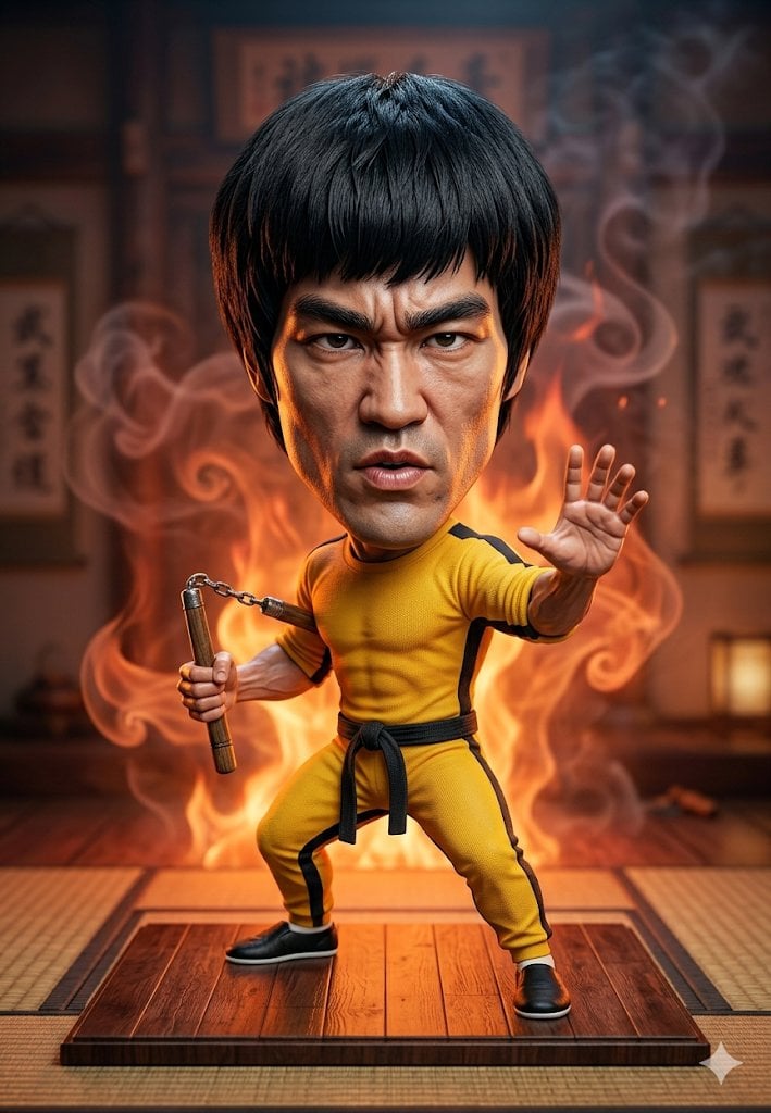 A hyper-detailed 3D caricature figurine of a legendary po... 变体图第3张 - 绘词工坊