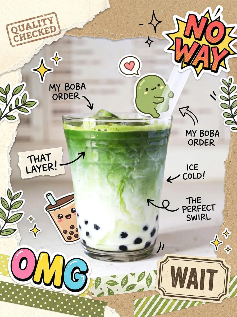 Cute scrapbook-style food photography poster, aesthetic m... 变体图第2张 - 绘词工坊