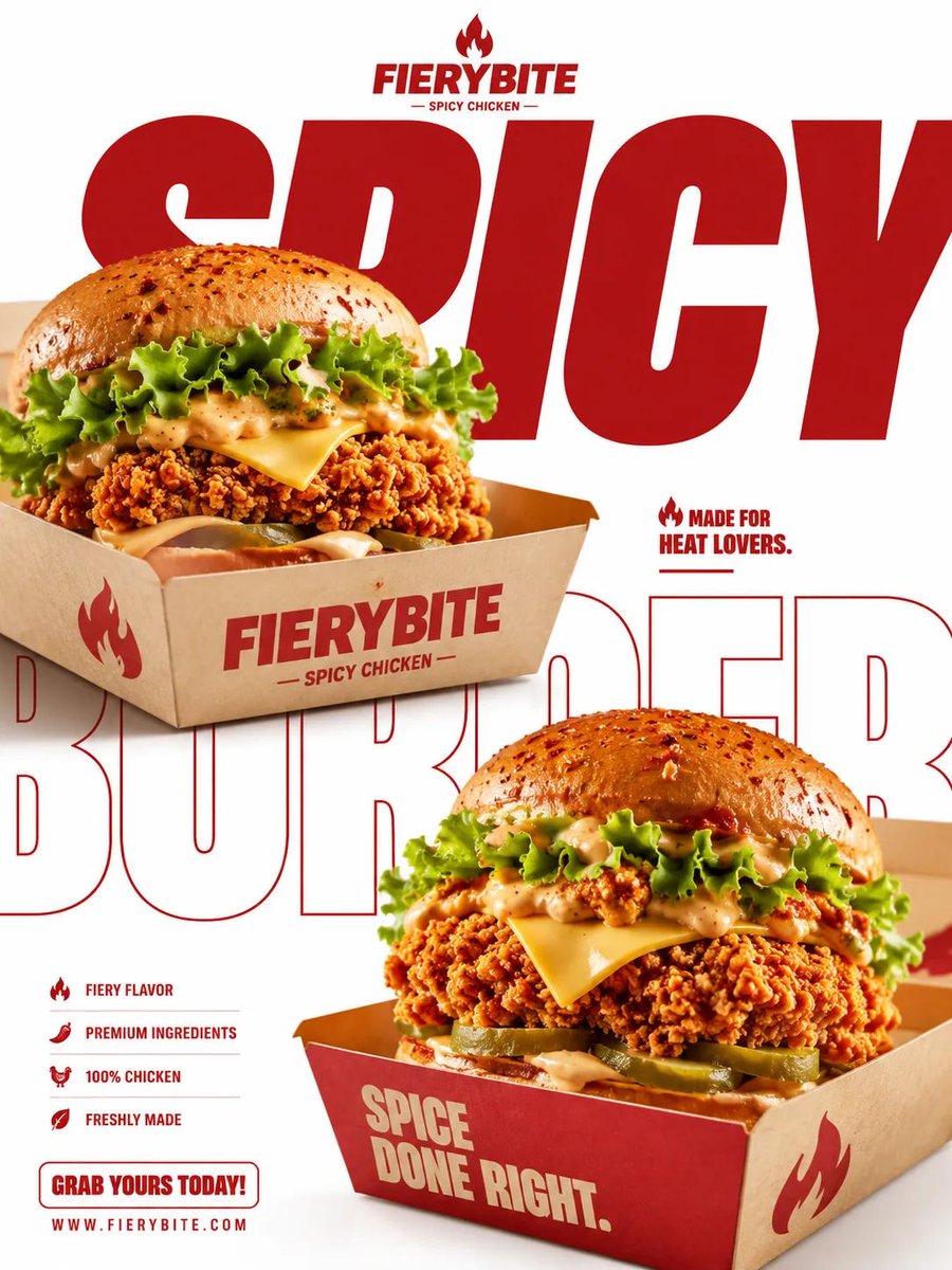 A premium fast-food advertising poster promoting [PRODUCT... 变体图第2张 - 绘词工坊