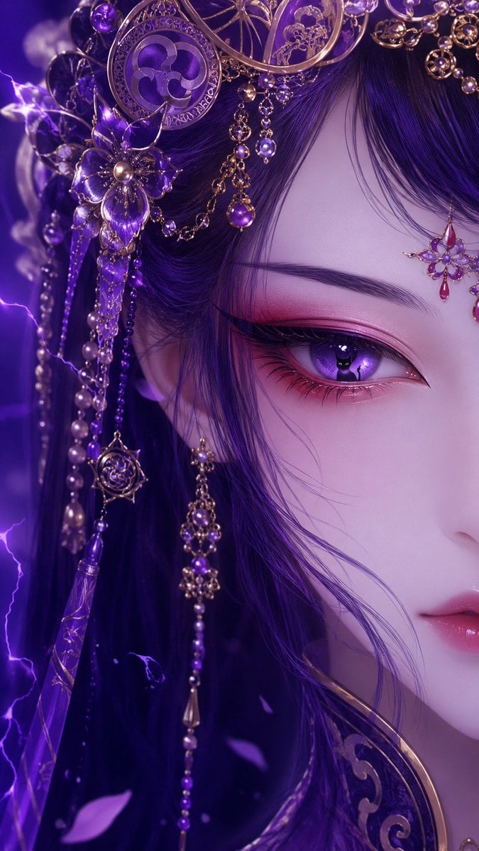 国风戏曲旦角美人系列｜极近景半脸单眼特写 变体图第3张 - 绘词工坊