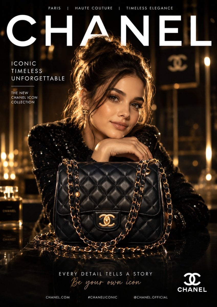 Create an ultra-premium luxury fashion campaign poster in... 变体图第2张 - 绘词工坊