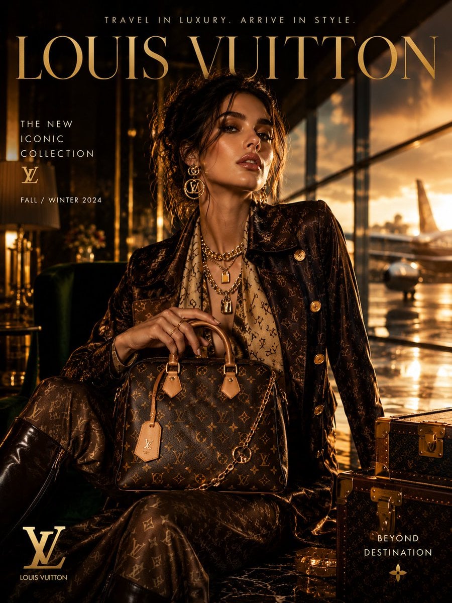 Create an ultra-premium luxury fashion campaign poster in... 变体图第3张 - 绘词工坊