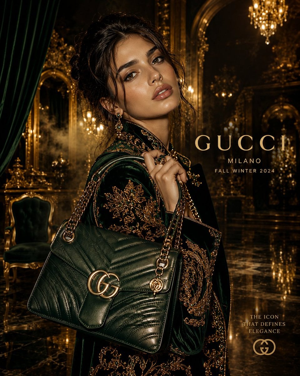 Create an ultra-premium luxury fashion campaign poster in... 变体图第4张 - 绘词工坊