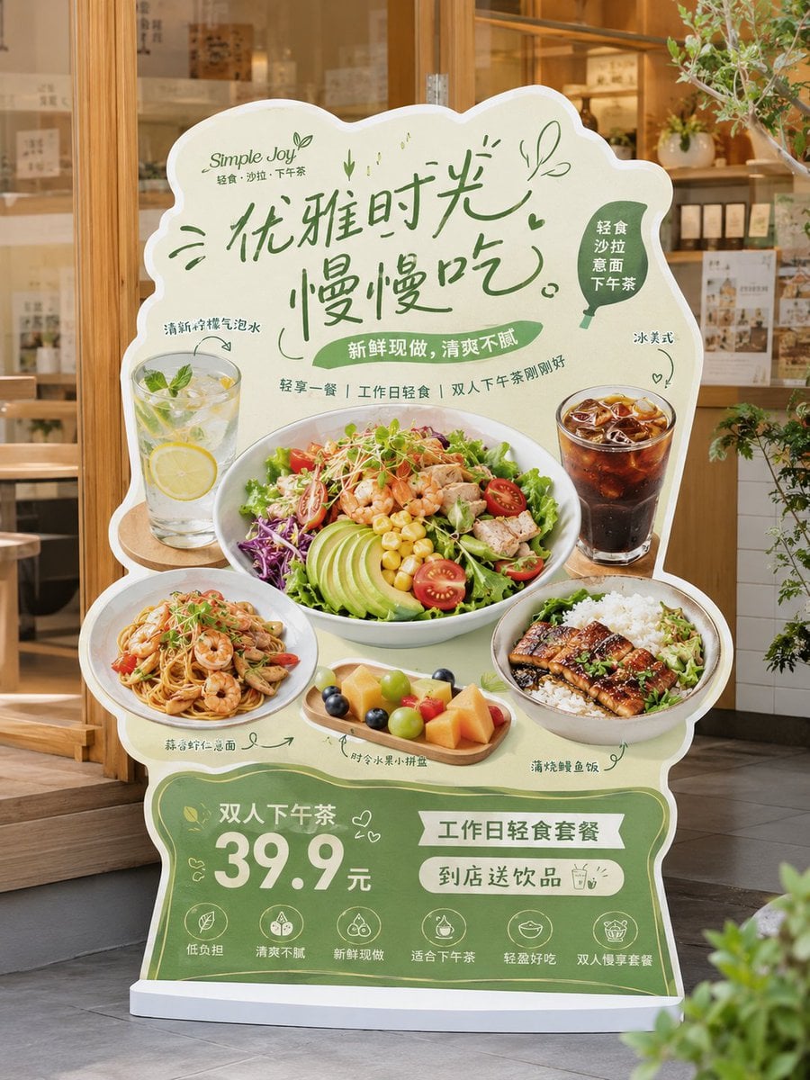 餐饮异形展架设计模板：新品促销立牌，提升门店转化