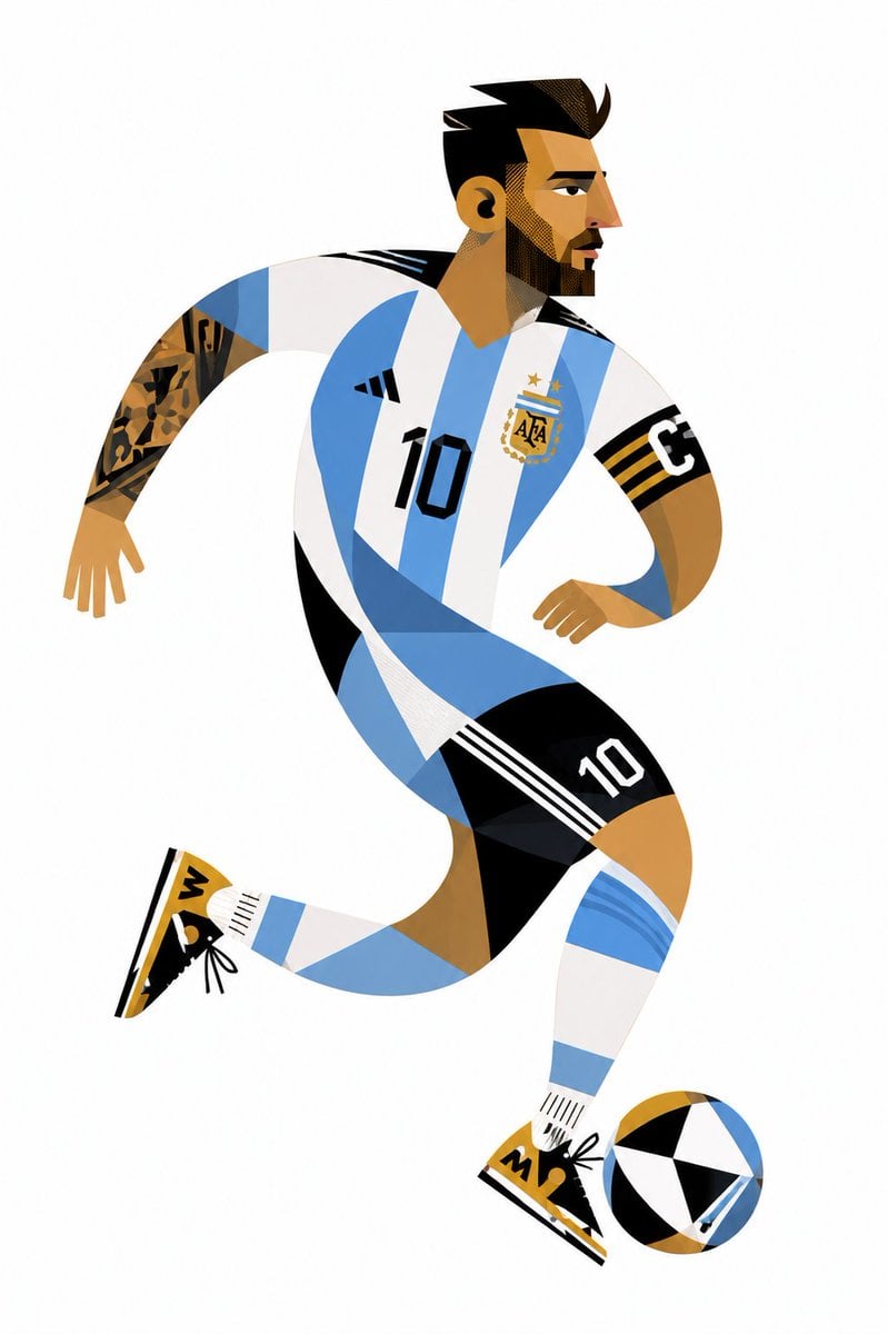 Create a stylized geometric cubist sports illustration po... 变体图第3张 - 绘词工坊