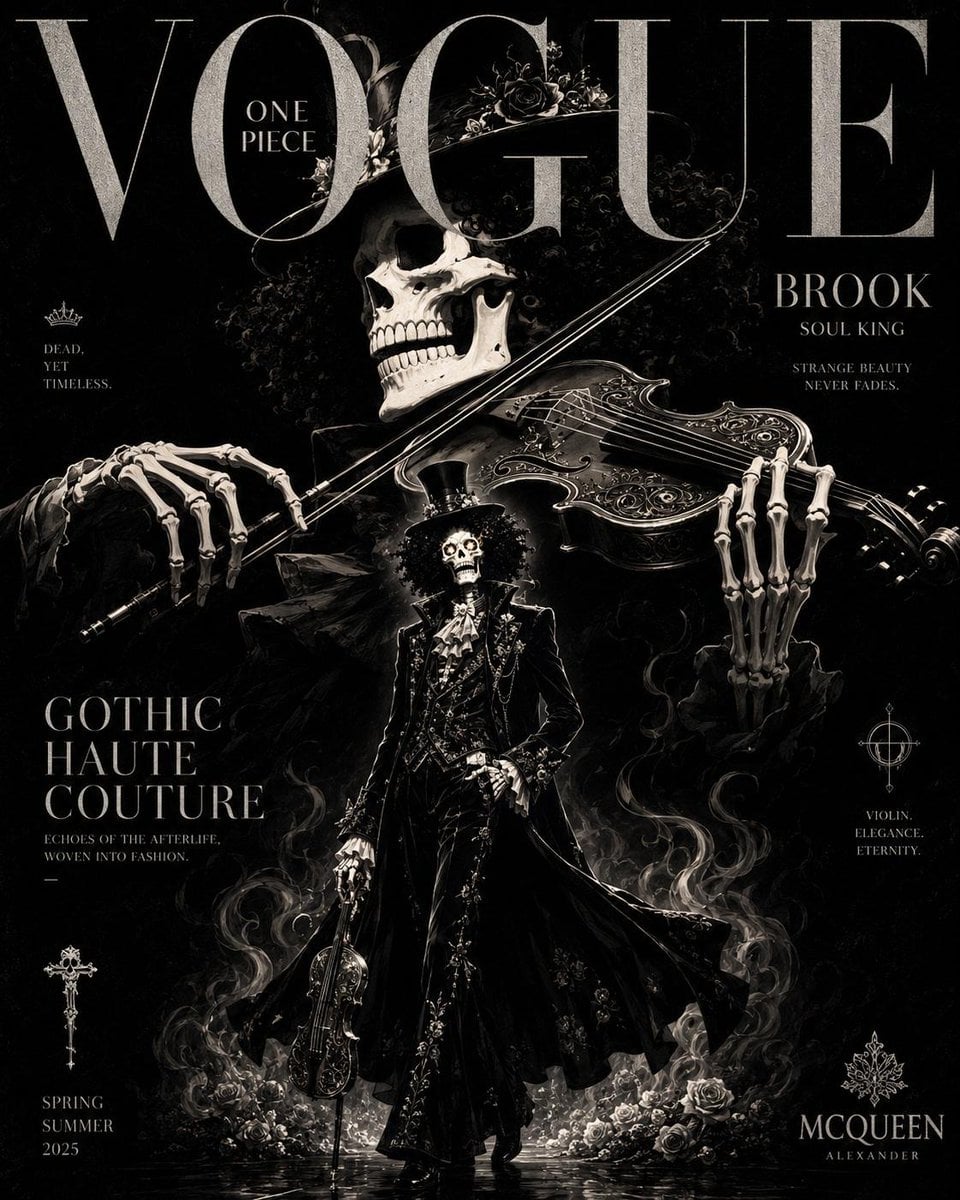 Luxury anime fashion magazine cover inspired by Vogue and... 变体图第2张 - 绘词工坊