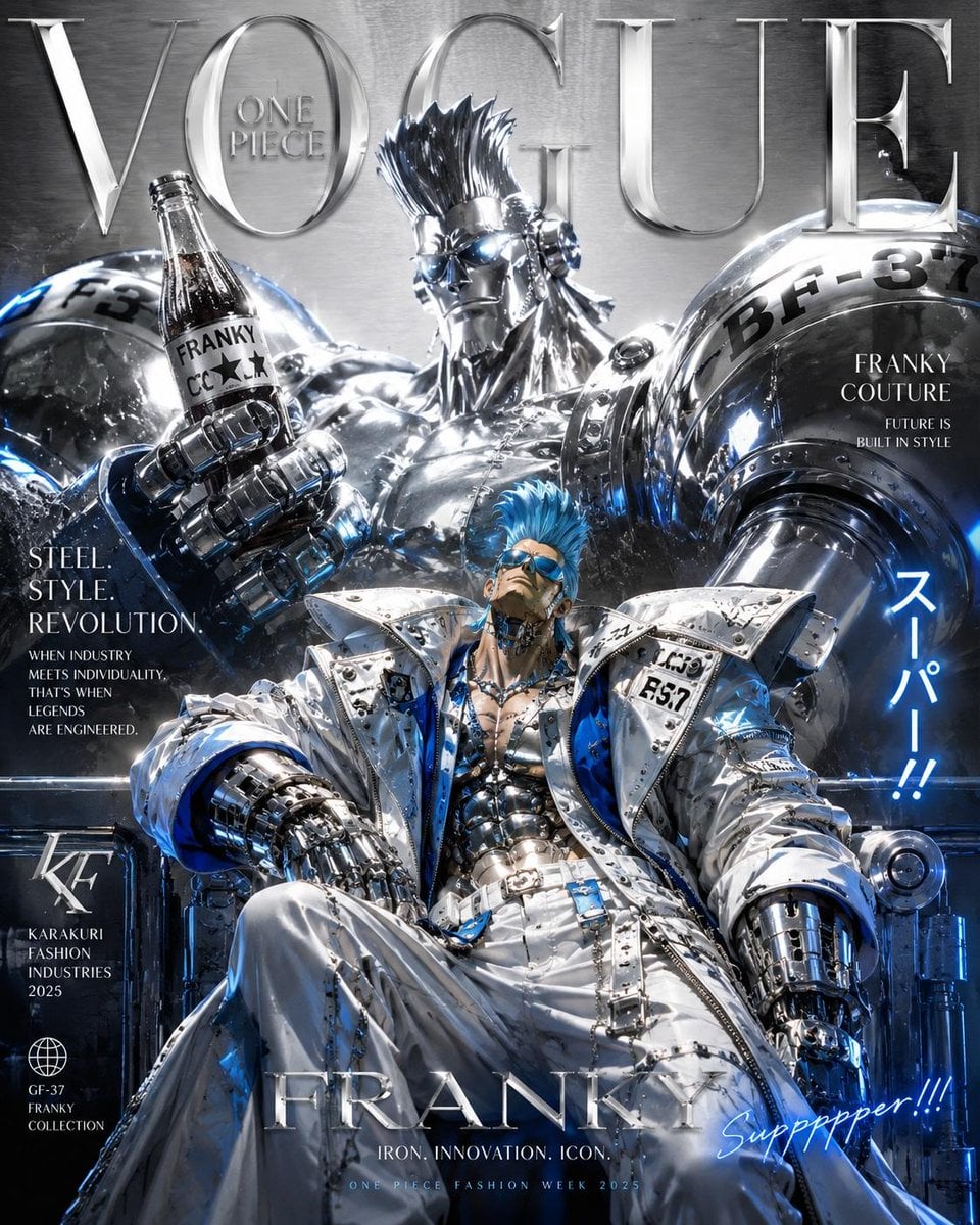 Luxury anime fashion magazine cover inspired by Vogue and... 变体图第3张 - 绘词工坊