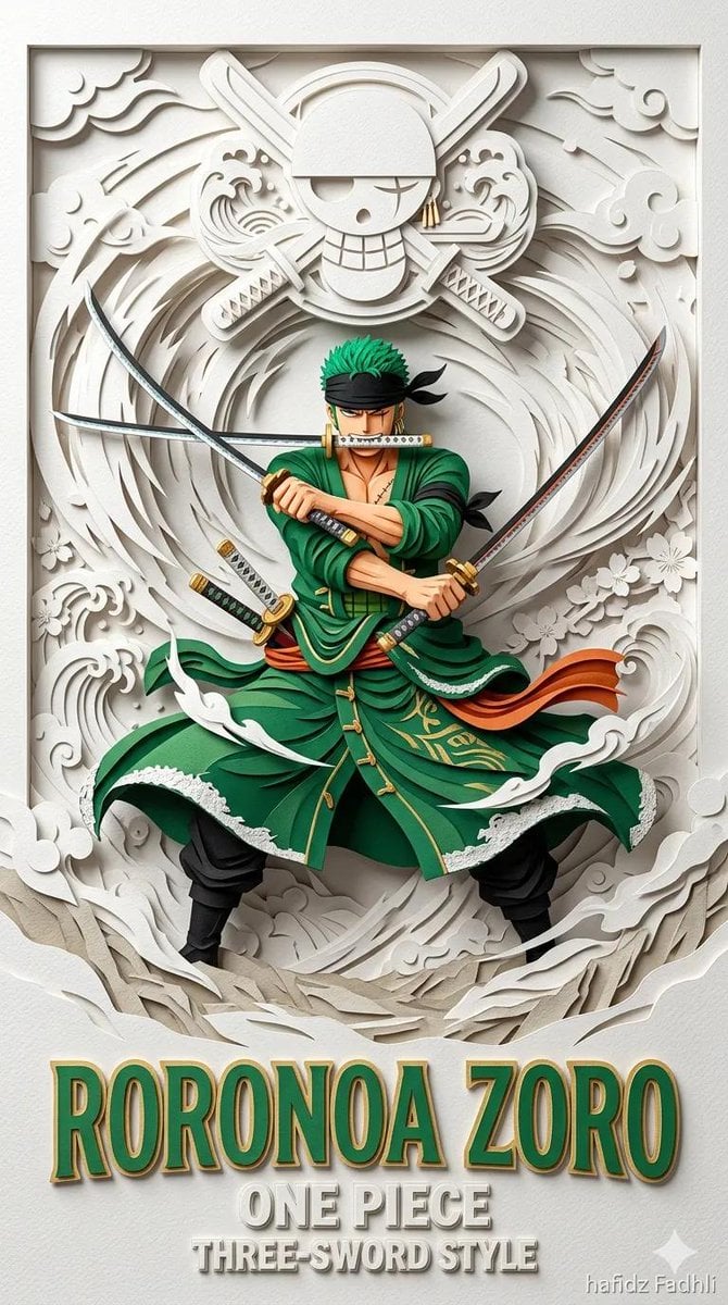 Ultra-detailed 3D layered papercraft anime poster, dynami... 变体图第2张 - 绘词工坊