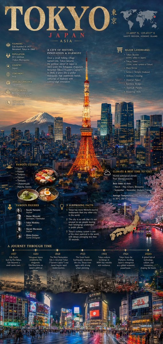 A cinematic editorial infographic poster for [city name],... 变体图第2张 - 绘词工坊