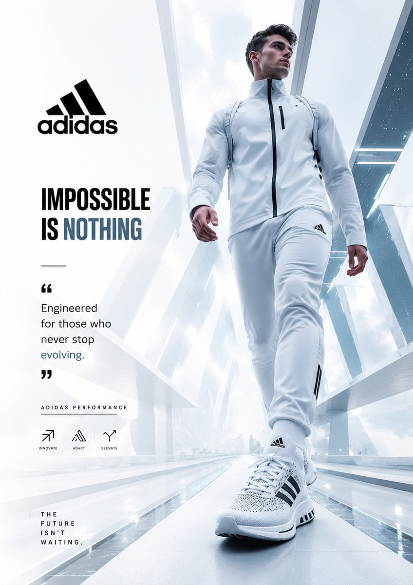 Create an ultra-premium footwear advertising poster desig... 变体图第2张 - 绘词工坊