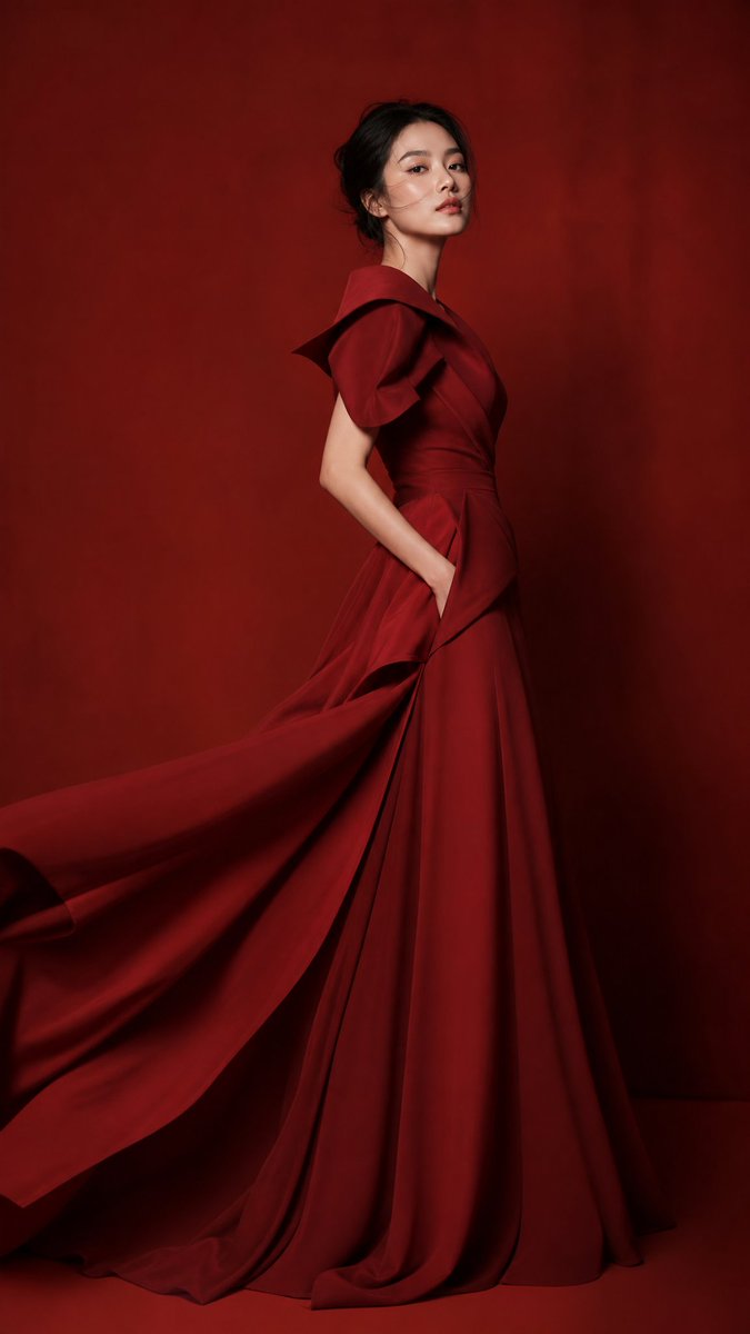 High-end editorial masterpiece, monochromatic reddish env... 变体图第2张 - 绘词工坊