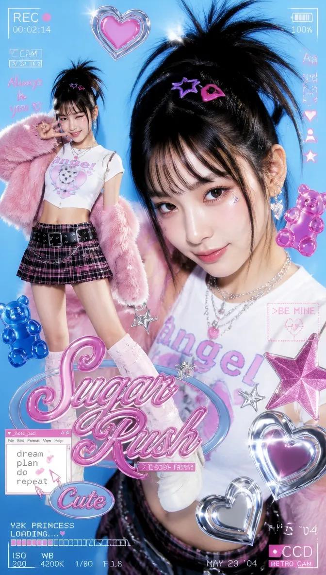 A vibrant Y2K hyper-pop aesthetic magazine cover / promot... 变体图第2张 - 绘词工坊
