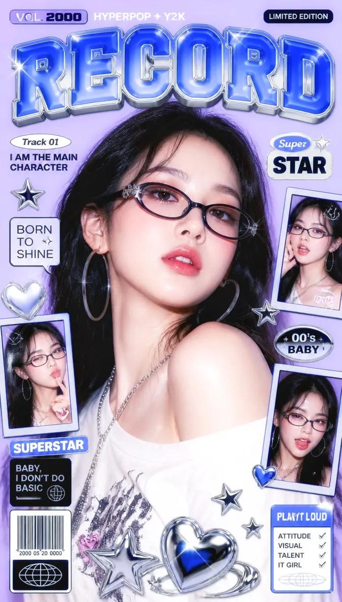 A vibrant Y2K hyper-pop aesthetic magazine cover / promot... 变体图第4张 - 绘词工坊