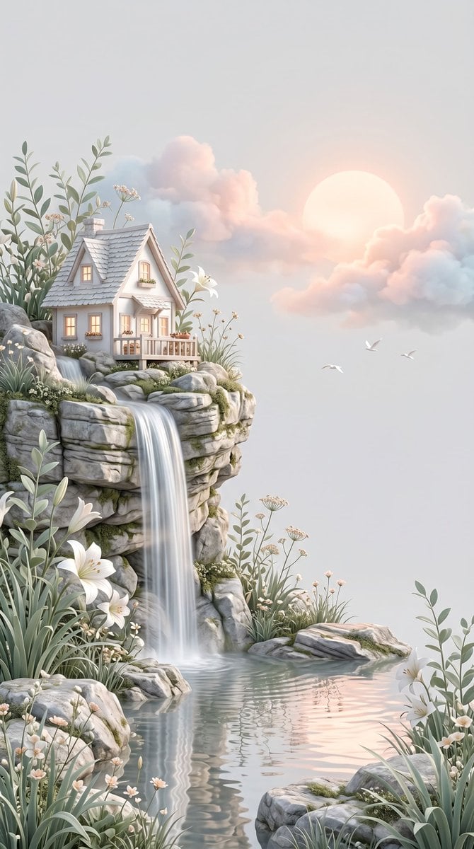 dreamy surreal 3D illustration, vertical composition with... 变体图第2张 - 绘词工坊