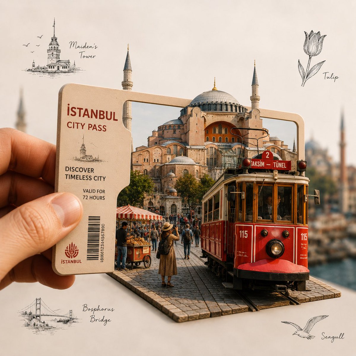 Create a highly detailed, premium travel-art illustration... 变体图第3张 - 绘词工坊