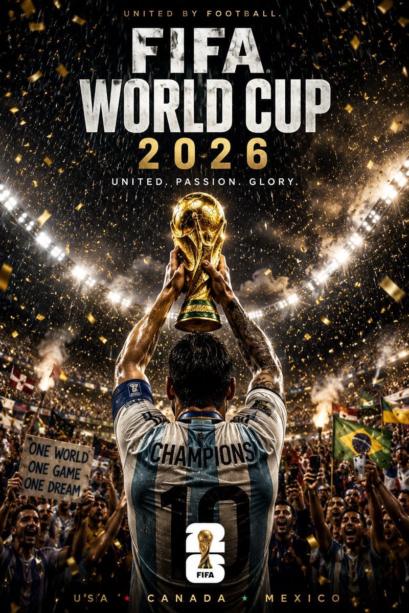 FIFA World Cup 2026 official-style cinematic poster, gian... 变体图第3张 - 绘词工坊