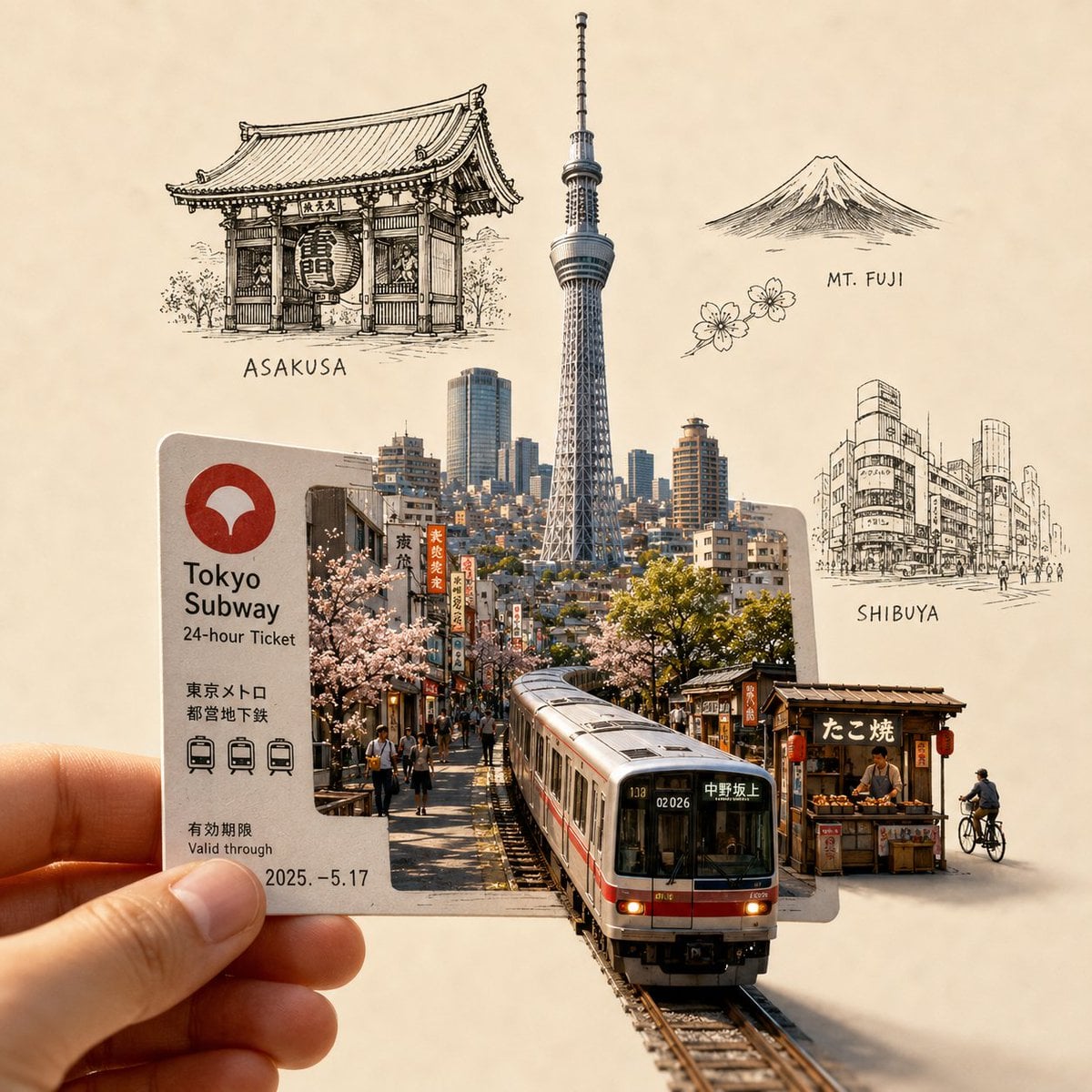 城市门票3D插画教程：打造迷你世界旅行艺术海报