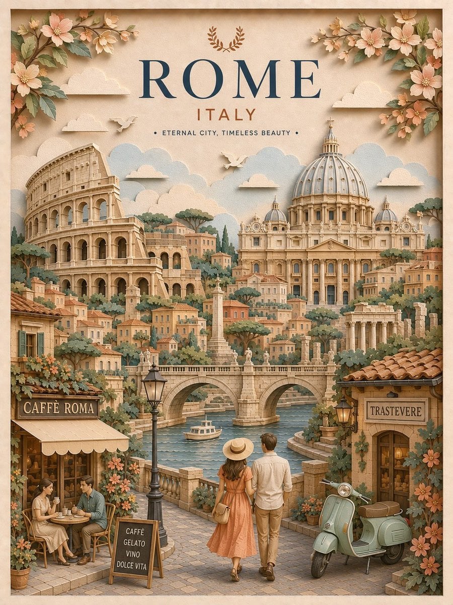 Create a highly detailed vertical travel poster in an ele... 变体图第3张 - 绘词工坊