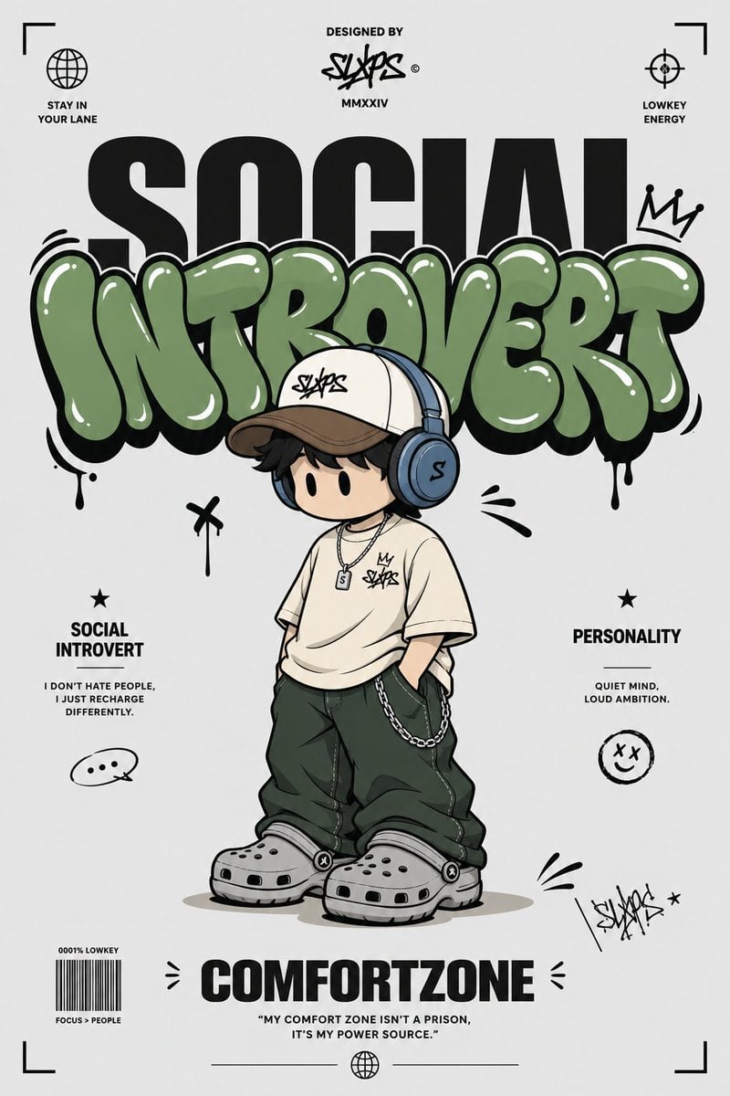 Ultra clean streetwear graphic poster on a minimalist lig... 变体图第2张 - 绘词工坊