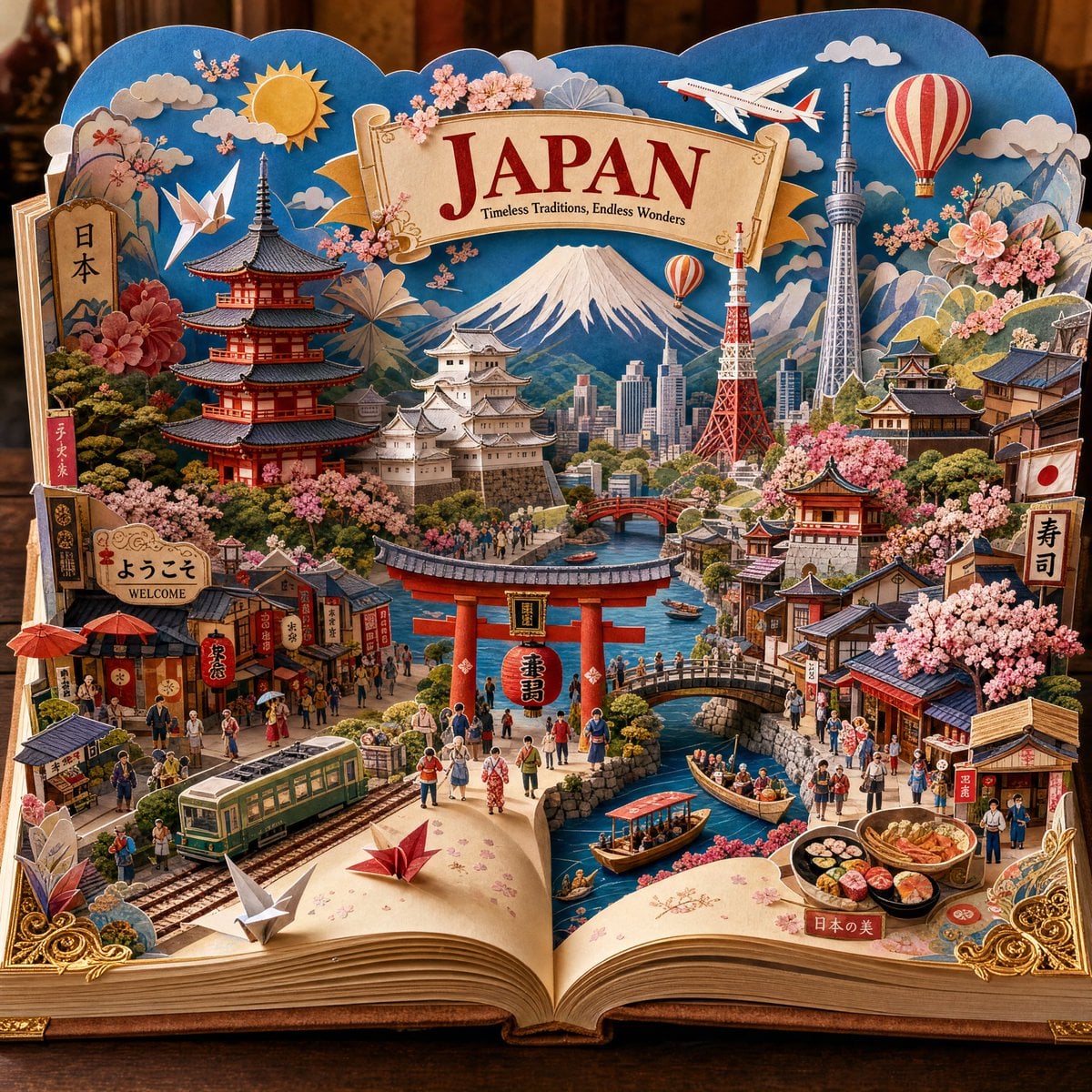 Create an ultra-detailed handcrafted 3D pop-up storybook ... 变体图第3张 - 绘词工坊