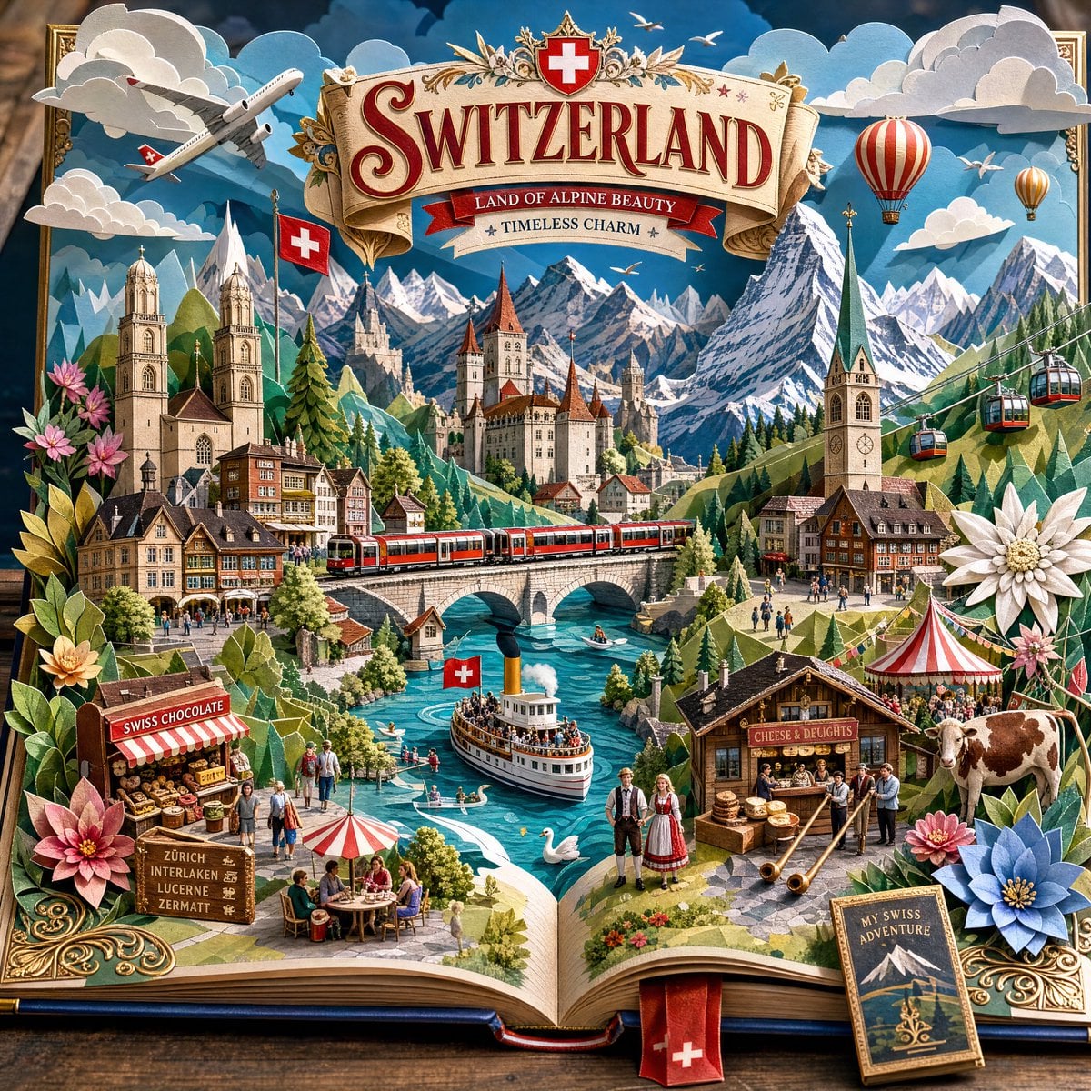 Create an ultra-detailed handcrafted 3D pop-up storybook ... 变体图第4张 - 绘词工坊