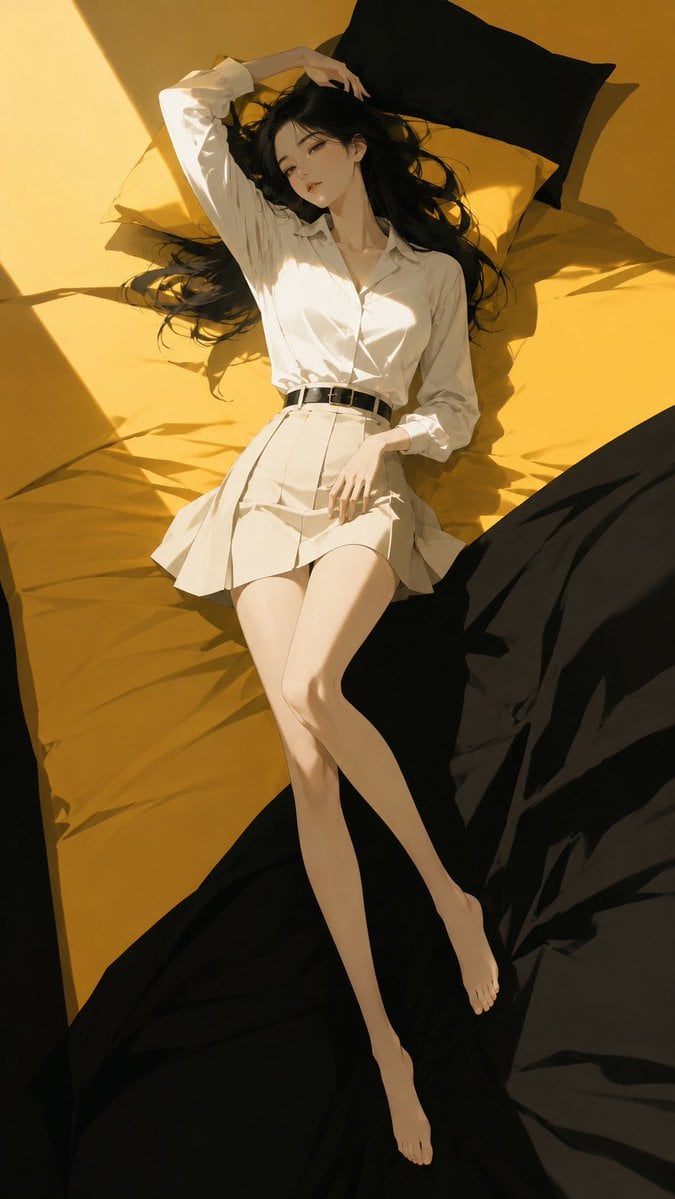 高端日系时装杂志封面感插画，主体为[Subject]，竖版 9:16，极简现代二次元时装插画风，精致赛璐璐上色，干... 变体图第2张 - 绘词工坊