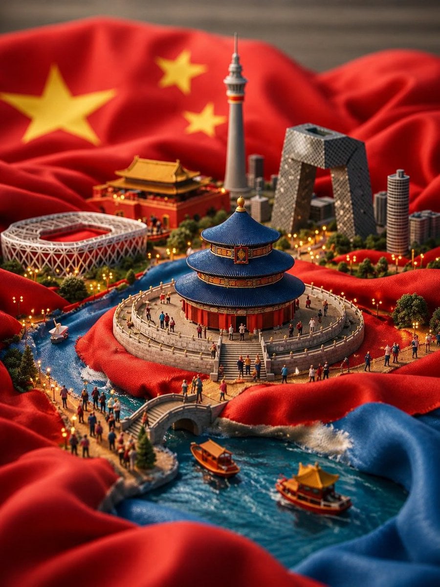 Ultra-detailed miniature diorama of China built into the ... 变体图第2张 - 绘词工坊