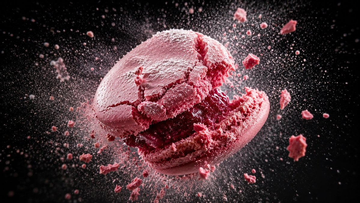 [Food Item] coated in [Powder Sugar Cocoa] being dropped ... 变体图第2张 - 绘词工坊