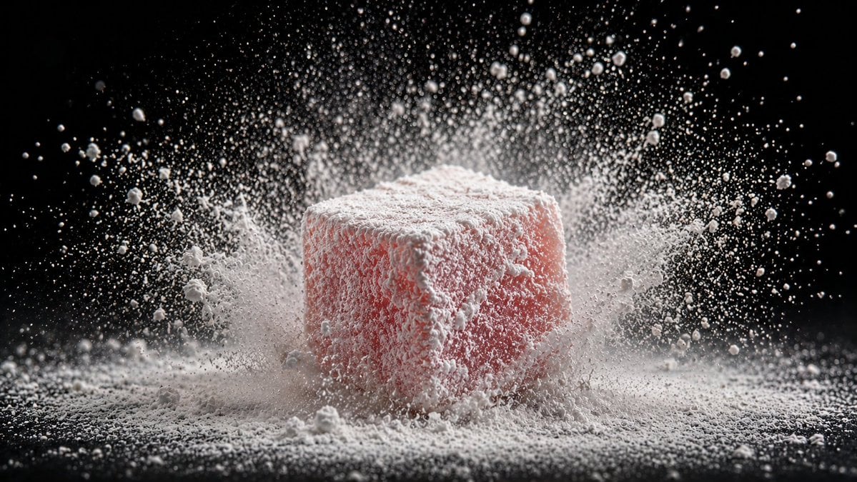 [Food Item] coated in [Powder Sugar Cocoa] being dropped ... 变体图第4张 - 绘词工坊