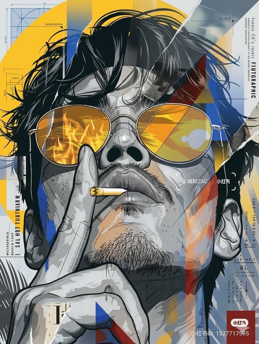 Ultra-detailed futuristic editorial mixed-media portrait ... 变体图第3张 - 绘词工坊