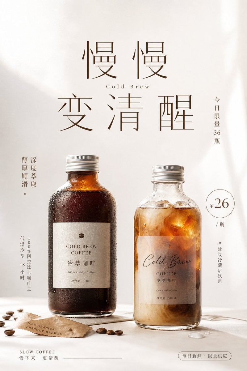 明亮清透商业视觉设计指南：主题字与产品展示技巧