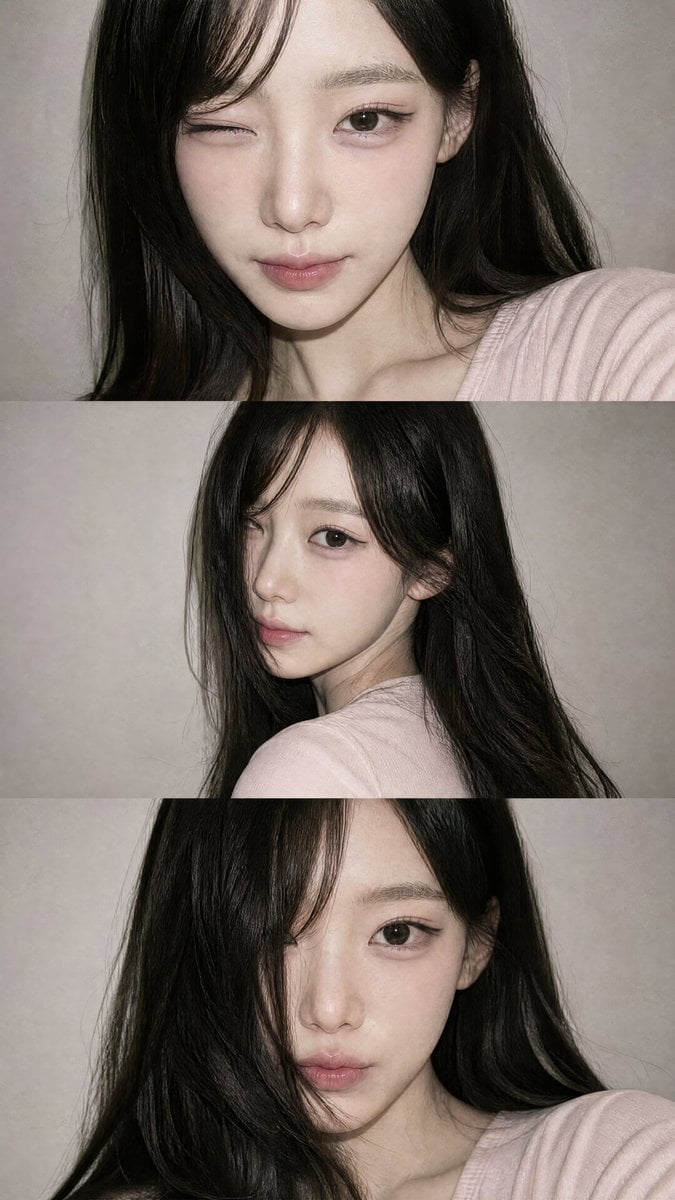 A vertical collage of three YZK photos. Using the uploade... 变体图第2张 - 绘词工坊