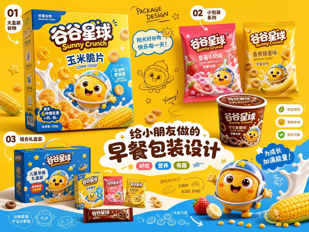 请生成一张横向4:3高清「品牌包装设计提案速览」。 变体图第2张 - 绘词工坊