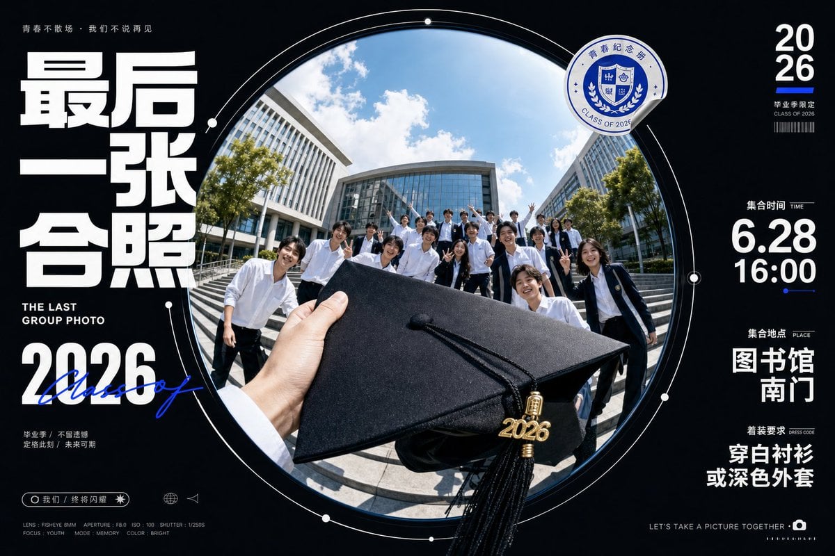 围绕任意主题对象生成一张强设计感视觉：画面由深色安静的信息外场托住中央巨大的圆形鱼眼视窗，视窗像被镜面或广角镜头撑... 变体图第2张 - 绘词工坊