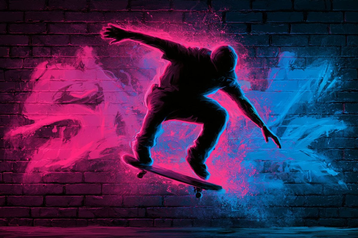 An urban graffiti glow silhouette of [Subject], with a bo... 变体图第4张 - 绘词工坊