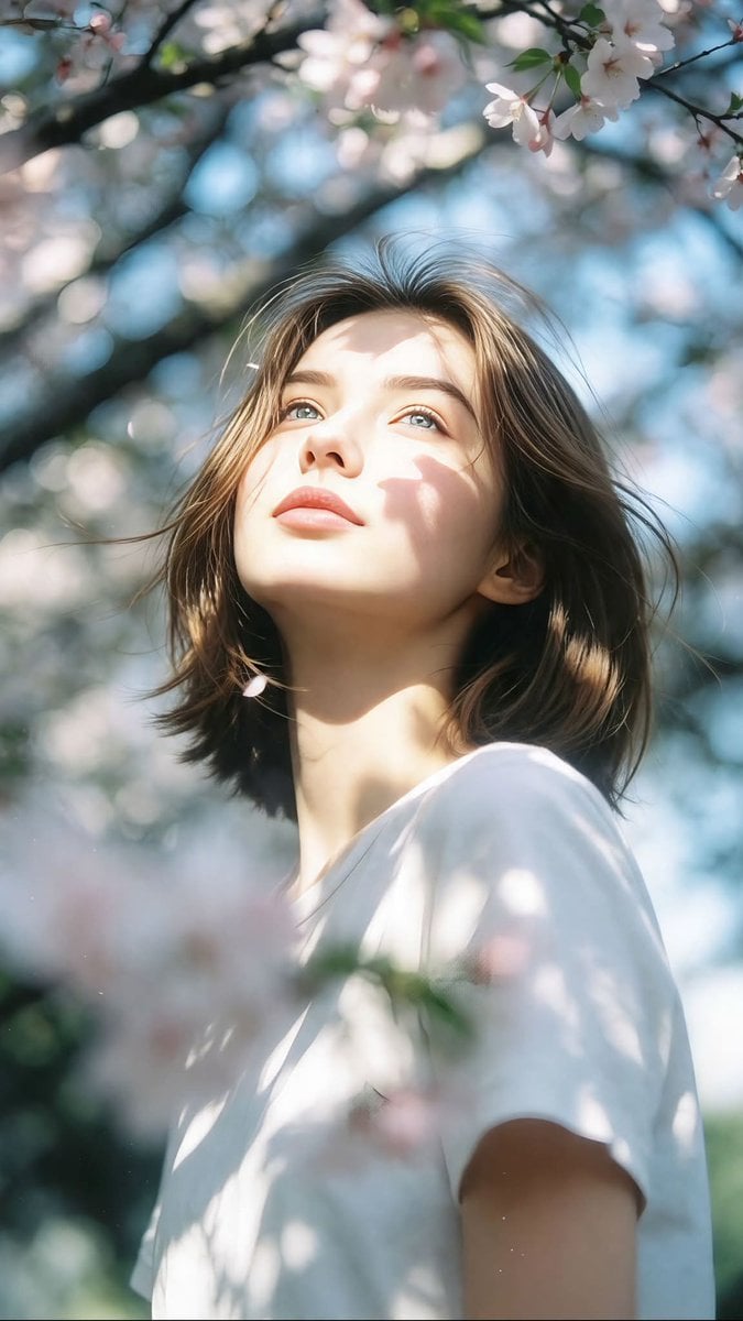 超逼真电影肖像摄影：樱花树下梦幻春天人像拍摄指南