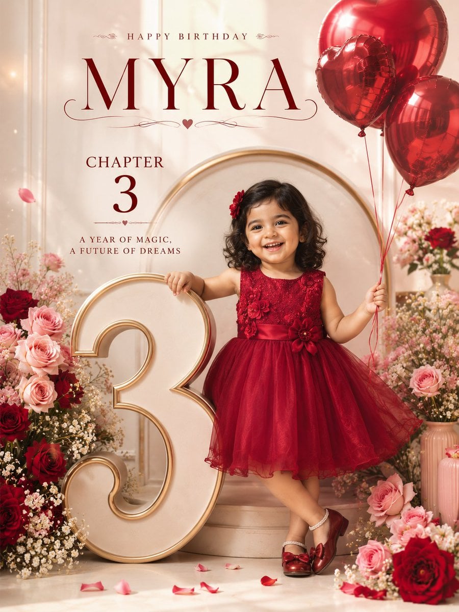 Professional luxury birthday poster, 3:4 portrait composi... 变体图第2张 - 绘词工坊