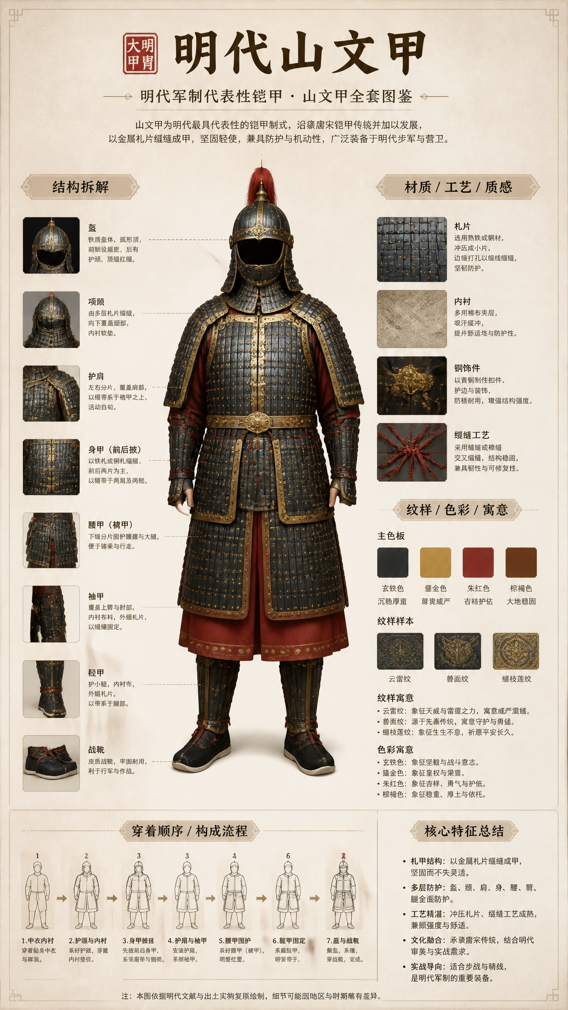 明代甲胄博物馆图鉴：结构拆解与材质工艺详解