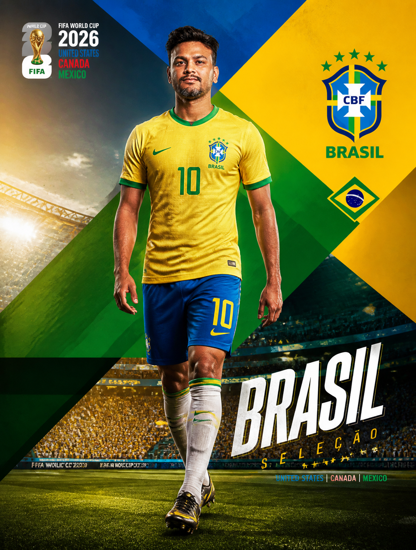 2026年FIFA世界杯超现实电影全身肖像海报设计